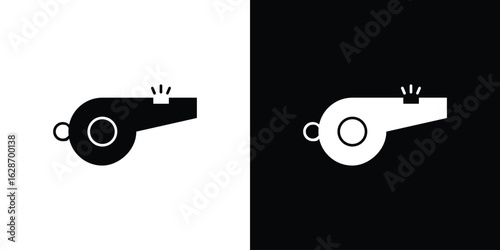 Whistle icon flat vectors. set of silhouette vectors