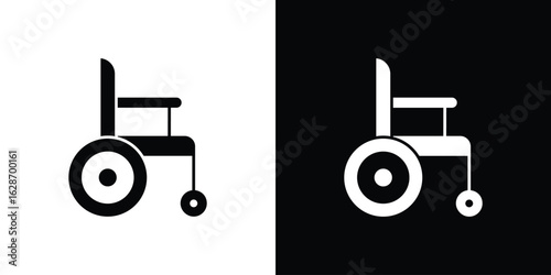 Wheelchair icon flat vectors. set of silhouette vectors