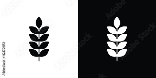 Wheat icon flat vectors. set of silhouette vectors