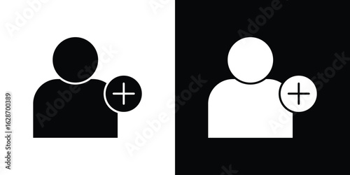 User add icon flat vectors. set of silhouette vectors