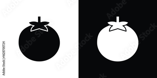 Tomato icon flat vectors. set of silhouette vectors