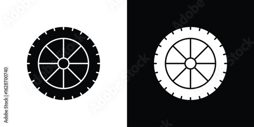 Tire icon flat vectors. set of silhouette vectors