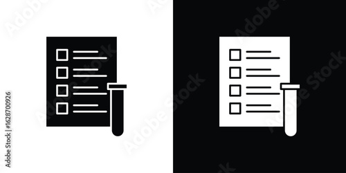 Test icon flat vectors. set of silhouette vectors