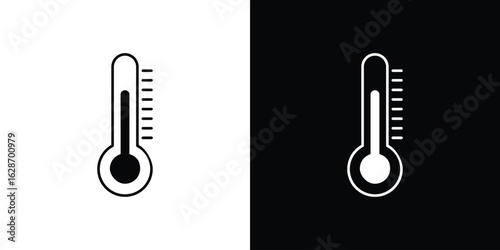 Temperature icon flat vectors. set of silhouette vectors