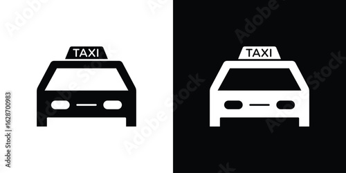 Taxi icon flat vectors. set of silhouette vectors