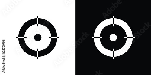Target icon flat vectors. set of silhouette vectors