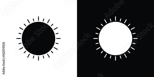 Sun icon flat vectors. set of silhouette vectors