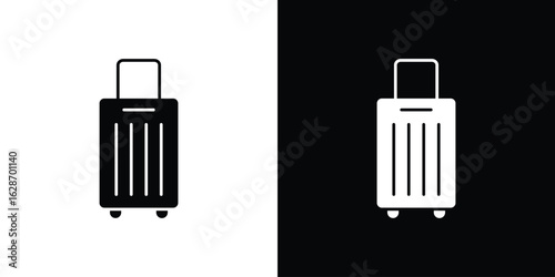 Suitcase icon flat vectors. set of silhouette vectors