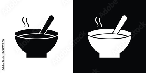 Soup icon flat vectors. set of silhouette vectors