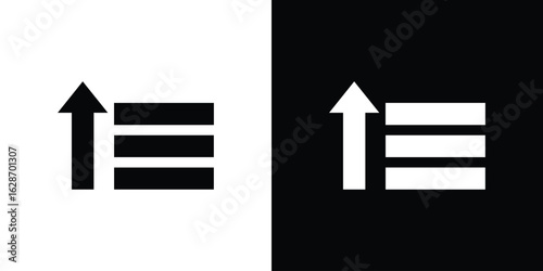 Sort amount up icon flat vectors. set of silhouette vectors