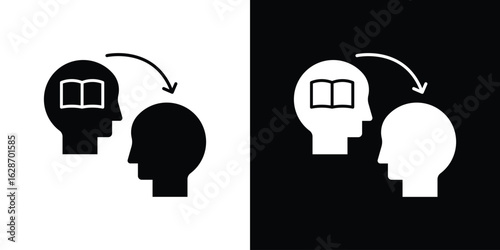 Share thoughts icon flat vectors. set of silhouette vectors