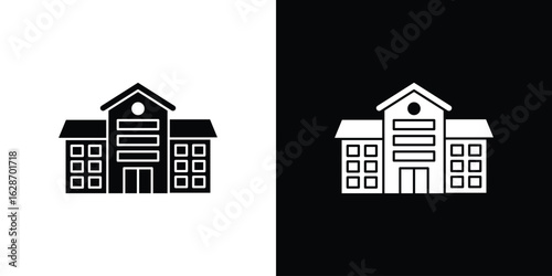 school icon flat vectors. set of silhouette vectors
