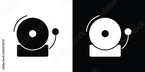 School bell icon flat vectors. set of silhouette vectors