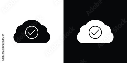 Saved to drive icon flat vectors. set of silhouette vectors