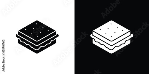 Sandwich icon flat vectors. set of silhouette vectors