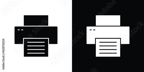 Print icon flat vectors. set of silhouette vectors