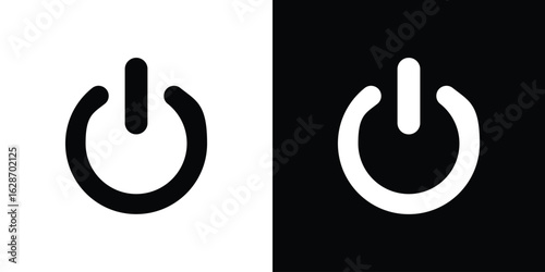 Power icon flat vectors. set of silhouette vectors