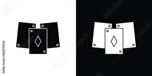 Playing cards icon flat vectors. set of silhouette vectors