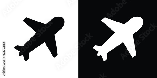 Plane icon flat vectors. set of silhouette vectors
