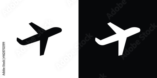 Plane icon flat vectors. set of silhouette vectors
