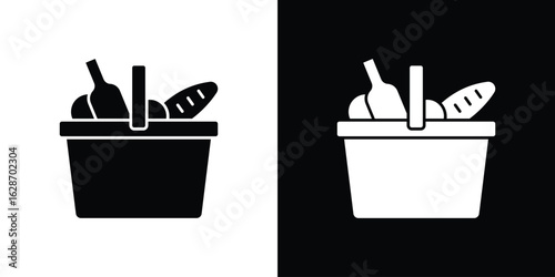 Picnic icon flat vectors. set of silhouette vectors