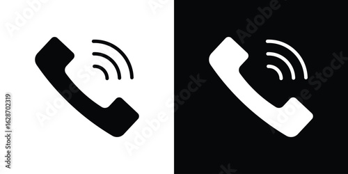 Phone call icon flat vectors. set of silhouette vectors
