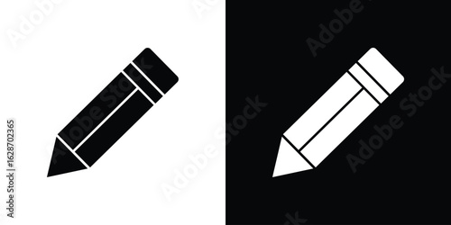 Pencil icon flat vectors. set of silhouette vectors