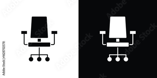 Office chair icon flat vectors. set of silhouette vectors
