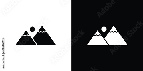 Mountains icon flat vectors. set of silhouette vectors