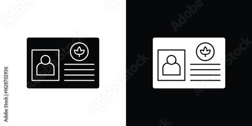 Medical marijuana card icon flat vectors. set of silhouette vectors