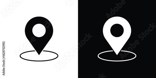 Map marker icon flat vectors. set of silhouette vectors