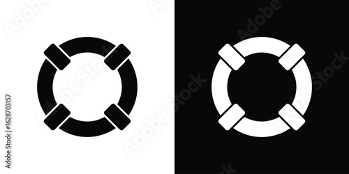 Life buoy icon flat vectors. set of silhouette vectors
