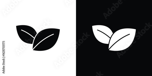 Leaf icon flat vectors. set of silhouette vectors