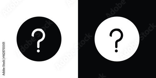 Interrogation icon flat vectors. set of silhouette vectors