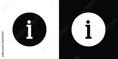 Info icon flat vectors. set of silhouette vectors