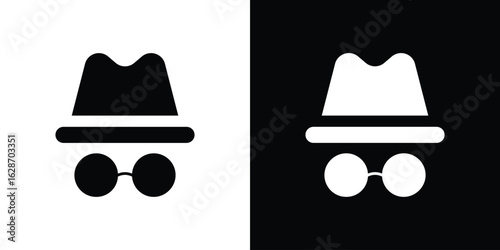 Incognito icon flat vectors. set of silhouette vectors