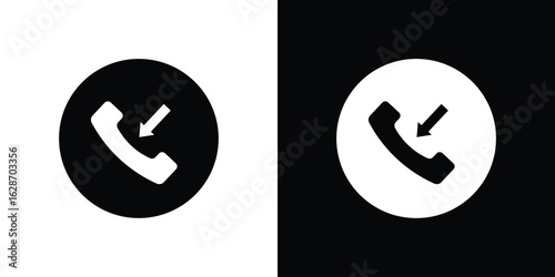 Incoming Call icon flat vectors. set of silhouette vectors