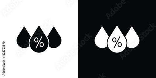Humidity icon flat vectors. set of silhouette vectors
