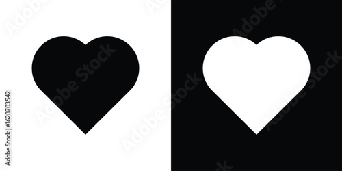Heart icon flat vectors. set of silhouette vectors