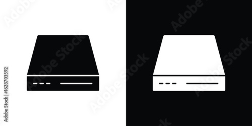 Hard Disk icon flat vectors. set of silhouette vectors