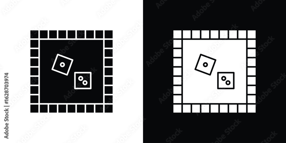 Fototapeta premium Game board icon flat vectors. set of silhouette vectors