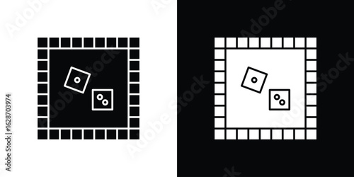 Game board icon flat vectors. set of silhouette vectors