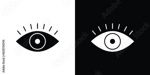 Eye icon flat vectors. set of silhouette vectors