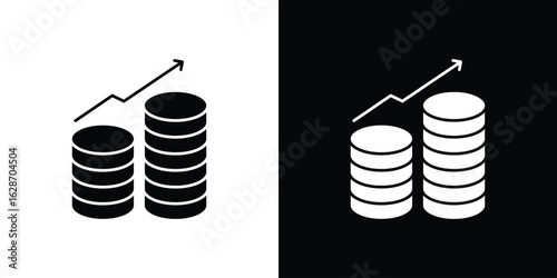 Earning icon flat vectors. set of silhouette vectors