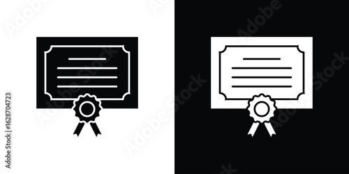 Diploma icon flat vectors. set of silhouette vectors