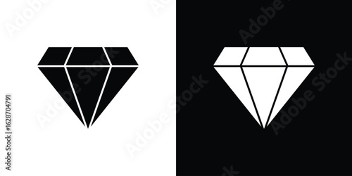 Diamond icon flat vectors. set of silhouette vectors