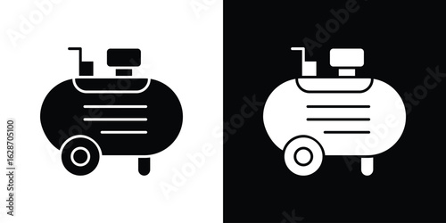 Compressor icon flat vectors. set of silhouette vectors