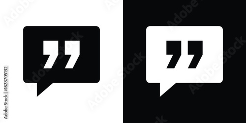 Comment quote icon flat vectors. set of silhouette vectors