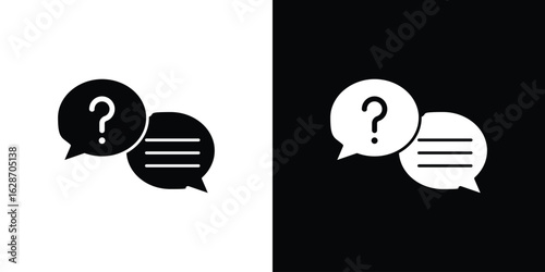 Comment question icon flat vectors. set of silhouette vectors