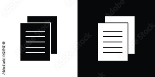 Copy icon flat vectors. set of silhouette vectors